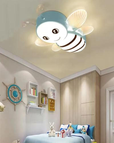 LED Kinderzimmerlampe Dimmbar Deckenleuchte 36W Schlafzimmerlampe Deckenlampe Jungen Mädchen Zimmer Deko Decke Lampe Modern Acryl Design für Wohnzimmer Esszimmer Schlafzimmer Kinderzimmer 60CM (Blau)