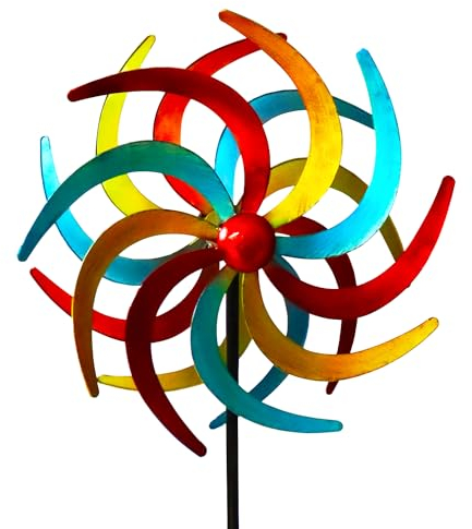 Molino de Viento de Hierro para Exteriores, 3D Unique and Magical Metal Windmill Spin, Wind Spinners For Garden, Molinillo de Viento de Metal para jardín Wind Sculpture Spinner
