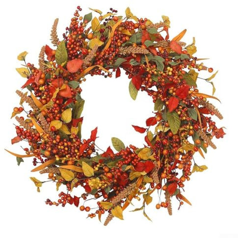 Zoegneer Ghirlanda autunnale da appendere alla porta del Ringraziamento per festival del raccolto, H0R36D2X1X092MZ04A07ND1