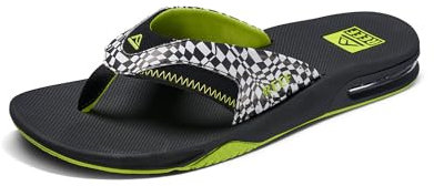 Reef Fanning Men's Flip Flops Swell Checkers Patterned Water Friendly Sandals UK Size 11