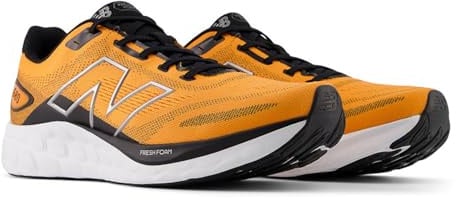 New Balance Men's Fresh Foam 680 V8 Sneakers, Sizzle/Black/Dark Silver Metallic, 9