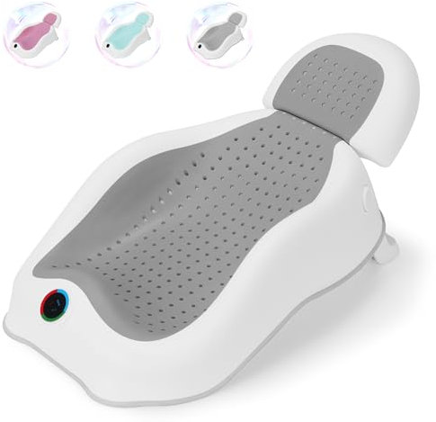 babove Baby Bath Support | Newborn Bathtub with Thermometer,Ideal for Babies Less Than 6 Months Old Collapsible Bathtub-2 Position, Baby tubs for Newborn Essentials Must Haves (Gray)