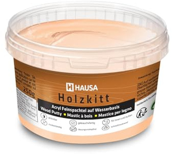 HAUSA Holzkitt 250 g Erle Holzspachtelmasse, Kitt für Holz, Holzspachtel/Füllmasse zum Reparieren von Holzschäden gebrauchsfertig ausgezeichnete Füllkraft schnelltrocknend rissbeständig