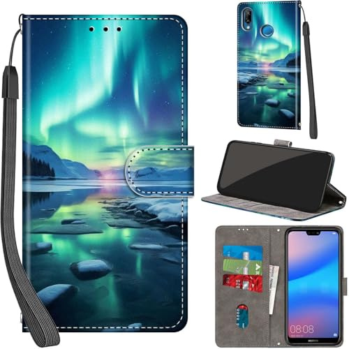 Handyhülle für Huawei P20 Lite Hülle, Schneeberg | PU Leder, Klappbar, Kartenfächer, Ständer, Kameraschutz, Brieftasche, Magnet, Stoßfeste, Muster Motiv
