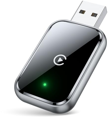 AIZEO Wireless CarPlay Adapter, Superschnelle Upgrade von Wired CarPlay auf Wireless, Plug und Play, Mini & Stabiler CarPlay Wireless Adapter kompatibel mit iPhone iOS 10+ & Autos mit Wired CarPlay