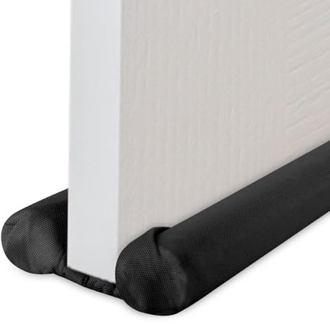 OEEYYT Boudin de porte, 91 cm, double joint de porte, découpable, courants d'air, bruit, froid et insecte, noir