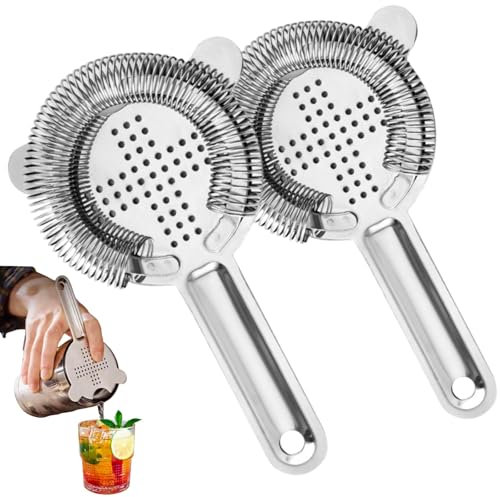 Colino da Cocktail in Acciaio Inox - 2Pcs Strainer Barman Con Filtro Setaccio a Molla - Strumento per Bevande, Bar, Party, Club
