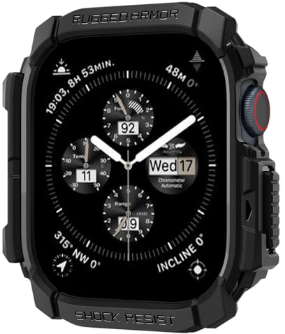 Spigen Cover Rugged Armor Compatibile con Apple Watch Series 10 42mm (2024) - Nero Opaco