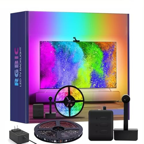 LISHAOHU Striscia di Luci A LED Strisce LED Intelligenti Striscia Luminosa Dell'ambiente del Computer Sincronizzata con Lo Schermo del Suono E della Luce Adatto per TV da 55~65 Pollici
