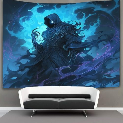 EVMILA 3D Void Warrior Wandteppich Heimdekoration Bettwäsche Poster Wandkunst Tapisserie Wandbehang Polyester Für Wohnzimmer Schlafzimmer Schlafsaal Deko 150cmx200cm