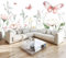 Art Fototapete Blumen Schmetterling Vlies Tapeten Wandtapete 200x140 cm Moderne Wanddeko Design Wand Dekoration Wohnzimmer Schlafzimmer