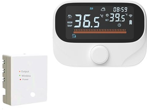 Thermostat de Chauffage WiFi pour chaudière à gaz, Thermostat programmable sans Fil, Contrôle Intelligent par Application, Compatible Alexa/Google, 6 Programmes Quotidiens