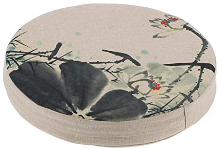 Gsycle Chinesisches rundes Bodenkissen, 40 cm, Abnehmbarer Baumwoll-Leinenstoff, runde Kissenbezüge, große Kissen, Sitzgelegenheiten für Erwachsene, Sitzkissen für Yoga, Wohnzimmer
