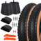 RUHUO 2Sätze 20x4.0 Fette Reifen und Schläuche, pannensichere Faltrad-Reifensätze 102-406 Kompatibel mit E-Bike Mountainbike MTB Fahrrad Richtungsgebundenes Profil Seitenwände in Hautfarbe 33TPI