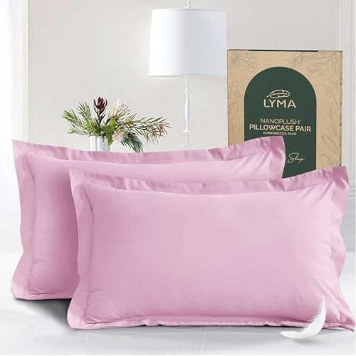 LYMA Pillow Cases Pack of 2 & 4,Ultra Soft Breathable Housewife & Oxford Cover, OEKO-TEX Certified,Nanoplush Double Brushed Quick Dry Pillowcases, Envelope Closure Wrinkle Fade Resistant,50x75 CM