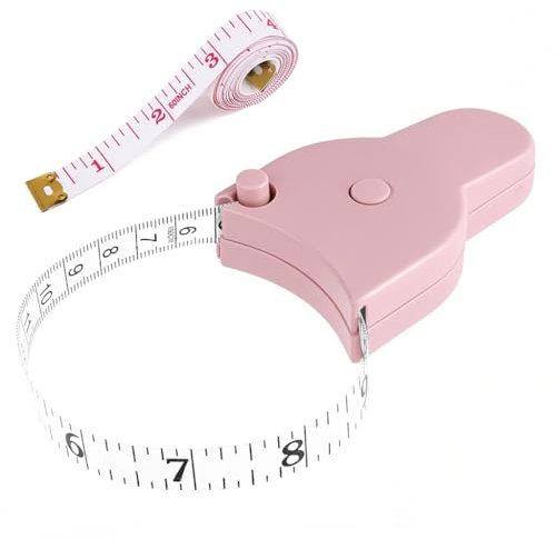 Senshuomy Dual Sided Body Waist Measuring Soft Tape,1PCS Measuring Tape for Body, Pocket Meter Tape Measure Retractable for Body Sewing Clothes Tailor 60 Inch / 150 cm(Pink)