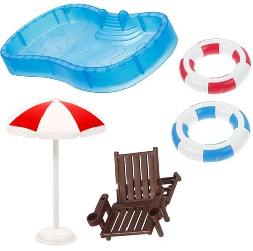 BOBOZHONG Kit di Decorazione in Miniatura Stile Spiaggia,5 Pezzi Miniature Spiaggia Micro Paessaggio,Micro Paessaggio Decorazione Marittima,per Regalo Fai da Te per Piscina con Sabbiera