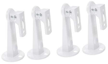 HOMSFOU 2sets Monitoring Bracket Webcam Doorbell Mounting Panel Wall Mount Tv Bracket Swivel Ring Camera Clamp Smart Poles Pole Stand Outdoor Cameras Stand White Steel Plate 2pcs*2