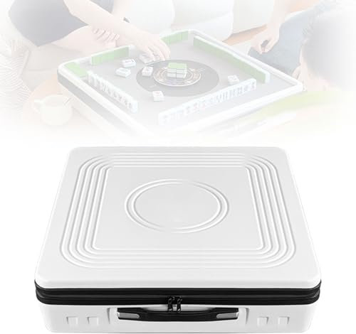 BDJSN Mini Automatischer Mahjong-Tisch, Tragbarer, Faltbarer Mahjong-Tisch Mit 144 Magnetischen Spielsteinen Und Handwagen, Lineal, Für Drinnen Und Draußen, Kein Zusammenbau Erforderlich, Für Camping