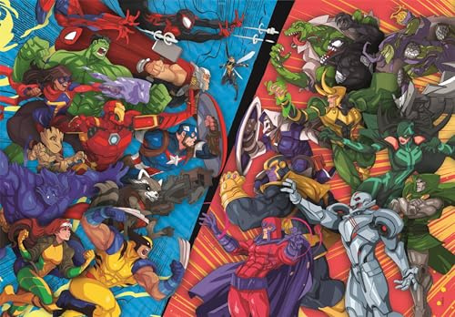 Clementoni Puzzle 104 pieces, Marvel Heroes VS Villains, Puzzle for Kids 6+ Years, Made in Italy, 25061