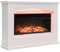 Warmiehomy Electric Fire and Surround, Electric Fire Suite Heater with 12 Realistic Flame Effect and 12 LED Moon Light, 34'' Fireplace, Remote Control & Overheat Protection
