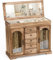 Emfogoo Portagioie Donna, 6 Strati Portagioie Grande Legno Rustico con Specchio, Organizer Gioielli da Camera per Collana, Orecchini, Anelli, Braccialetti (Marrone Rustico)