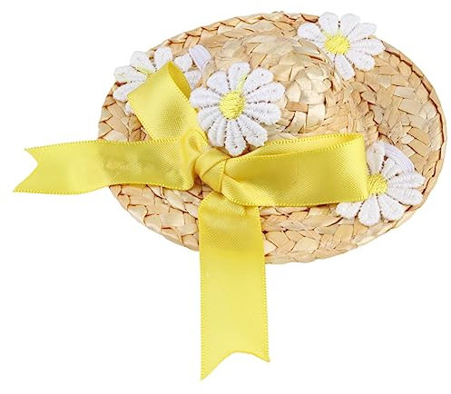 Toyvian 1 Stück Strohhut für Haustiere Stroh geflochtener Hut Haustier Kopfbedeckung Mutter klein Hüte für Katzen Kätzchen Hut Haustier Kopfschmuck Haustierhut Katzenhut