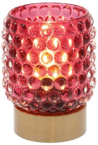 Shudehill Giftware Luxe LED Lamp, Tall Bead Pink | Battery Powered, Batteries Included, 3 Stylish Designs & 4 Colour Options, Durable, Reusable Decorative Lighting