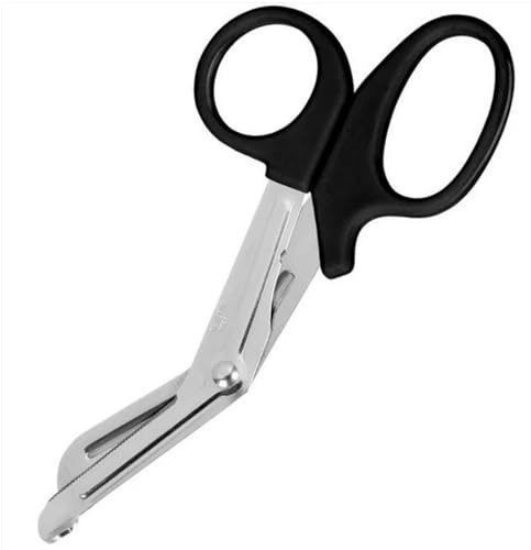 Tuff Cut Scissors Tough Shears First Aid Nurse Paramedic Emergency EMT for Nurses, Doctors, Firefighters, Paramedics (Black, Large 7.5'')