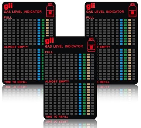 3Pcs Reusable Magnetic Gas Cylinder Level Indicator Level Indicator for Butane Propane Liquefied Petroleum Gas Cylinders & Fuel Tanks for Caravan Motorhome Camping Travel Measuring Device