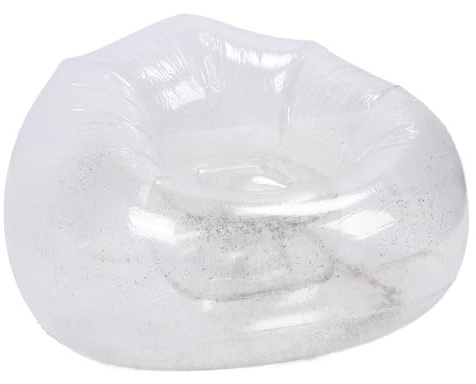 Jiawu Sillón Inflable Transparente con Diseño Liviano para Fácil Transporte a la Piscina o Playa (Silver)