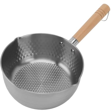 Aramox Casserole Polyvalente en Acier Inoxydable avec Manche en Bois, Marmite Antiadhésive pour Faire Bouillir les Pâtes, Cuisinière à Induction (18cm)