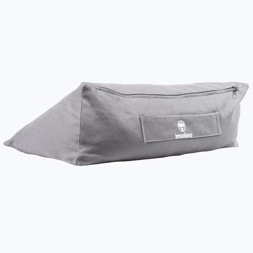 Brocoliano Meditation Cushion – Ergonomic Zafu Pillow for Yoga and Mindfulness – Washable Cover, Natural Buckwheat Fill, Premium Fabric (Cotton Blend/Polyester Variant) (Steel Gray, Medium)