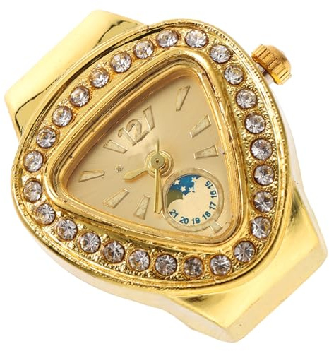 Supvox Kleiner Ringuhr mit Zifferblatt, Edelstahl und Glas, 1 Stück | Ring Design, Dekorativ und Modern, Leicht und Abzulegen, für Studierende und Festliche Anlässe