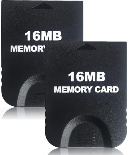 Hyamass 16MB(251 Blocks) Gamecube Memory Card, High Speed Game Memory Card Compatible for Nintendo Gamecube and Wii Console Accessory Kits - Black-16MB/2Pack