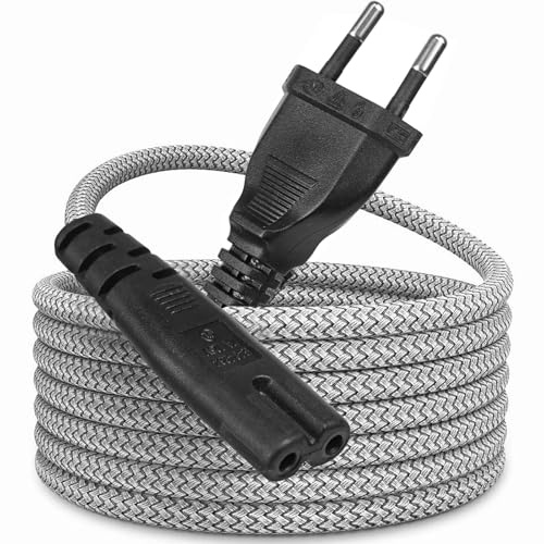 upHere 2 polig Netzkabel mit Kabelstecker Euro Stecker für PC TV
