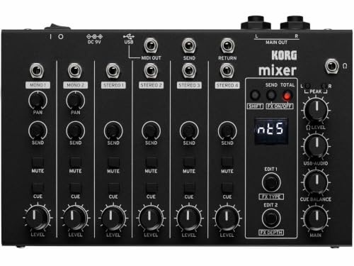 Korg Nu:Tekt NTS-4 Mixer – 6 Kanal Performance Audio-Mischpulte und Audio Interface Bausatz mit Effekten