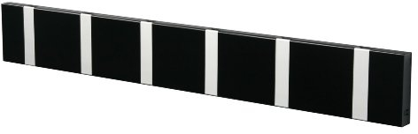 LoCa Garderobe Knax 6 schwarz (Haken klappbar Alu) Garderoben-Leiste Kleiderhaken Flur modern Garderobenpaneel