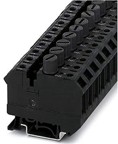 Phoenix Contact UK 10-DREHSILA 250 (5X20) Reihenklemme mit Sicherungshalter Einfach Schwarz, 800 V / 10A, Packung a 5 Stück