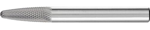 PFERD HM-Frässtift, Rundbogenform RBF, Zahnung MICRO, Frässtift-ø 6mm, Schaft-ø 6mm, Länge 55mm, 21157205 – für die Feinbearbeitung auf nahezu allen Materialien bis 68 HRC