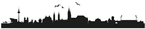Wandtattoo Skyline Nürnberg - Größe: L - 125cm x 23cm - 23 mögliche Farben