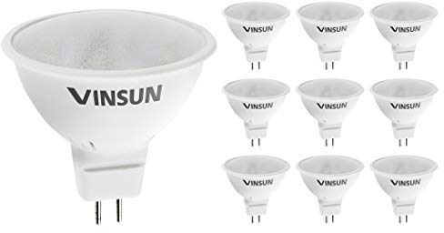 VINSUN® 10er Pack GU5.3 / MR16 LED Lampe 3W 250lm (Ersetzt 25W) [LED Leuchtmittel warmweiß 2900K, 110°, 12V DC]