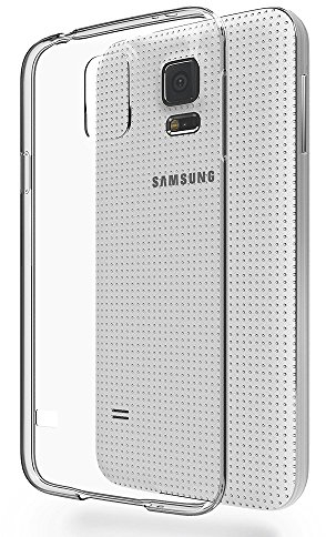 REY Transparent Silikonhülle TPU für Samsung Galaxy S5, Handyhülle Premium Kratzfest TPU Durchsichtige Schutzhülle, Ultradünne 0,33 mm