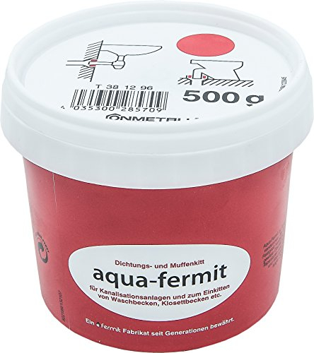 Cornat Aqua-Fermit Dichtungs-und Muffenkitt, besonders geeignet zum Einkitten von Wasch/Klosettbecken im Anschlussbereich an die Kanalisation, 500 g, 1 Stück, T381296
