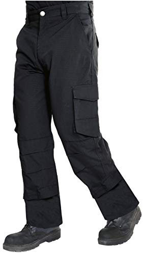 ProLuxe Pantaloni da Lavoro in Tessuto Ripstop, Multi-Tasca, Tasche con Cerniere di Sicurezza e Tasche per Imbottitura sulle Ginocchia