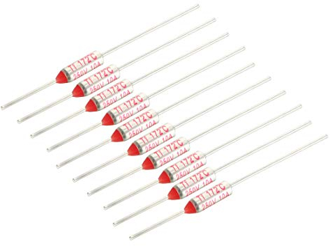 sourcing map 250V 10A 172°C Celsius température coupure circuit fusible thermique 10 pc
