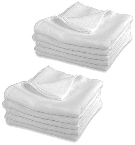 Mullwindeln LUX - Spucktücher Stoffwindeln Mulltücher fürs Baby 10er Pack weiß 80x80 cm | PREMIUM QUALITÄT - (10 Stück weiße 80x80 cm)