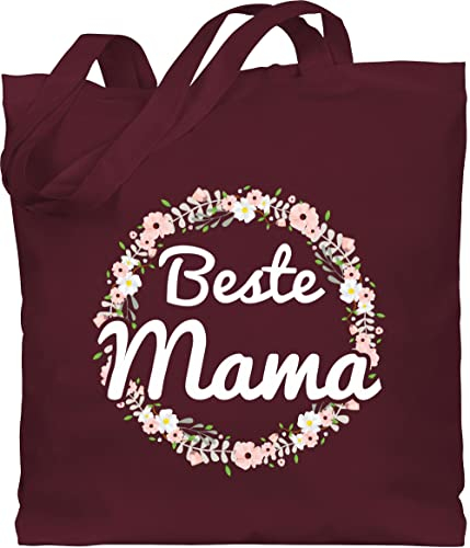 Baumwolltasche - Taschen - Beste Mama I Tollste Mutti - Unisize - Bordeauxrot - geschenk mom tasche zum muttertag mutter muddi beutel 1. muttertagsgeschenk geschenke für werdende mütter mami