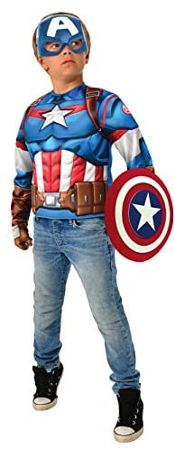 Rubies Avengers Endgame Captain America Deluxe Kostüm Captain Kostüm, einfarbig, Farbe wie abgebildet, normal (G40224)