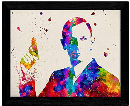 Nacnic Poster James Bond Bild. Aquarell Design Poster mit Prominenten, Schauspielern, Musikern und bekannten Charakteren. A4-Format
